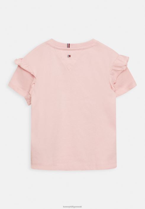 skriptiga volangiga t-särk RJV625105 roosa varjund Tommy Hilfiger