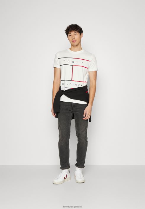suure lipuga t-särk RJV627403 ekru Tommy Hilfiger