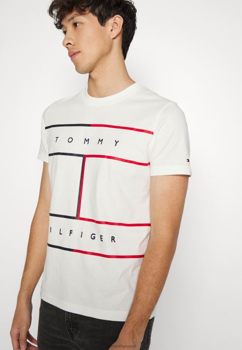 suure lipuga t-särk RJV627403 ekru Tommy Hilfiger