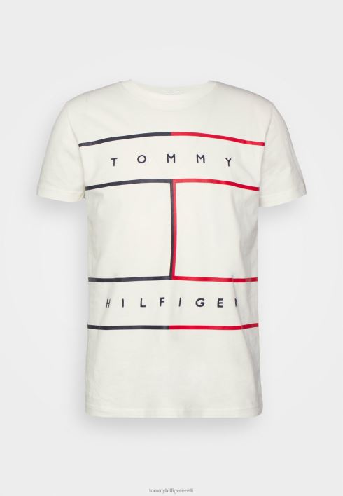 suure lipuga t-särk RJV627403 ekru Tommy Hilfiger