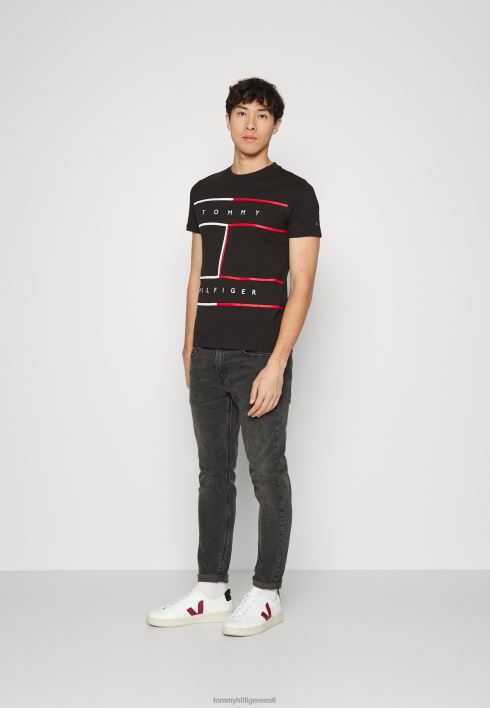 suure lipuga t-särk RJV627587 must Tommy Hilfiger