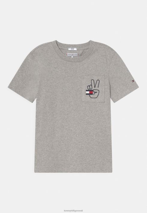 tasku unisex mustriga t-särk RJV627589 helehall kanarbik Tommy Hilfiger