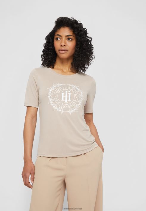 tavaline harjaga avatud t-särk RJV628051 beež Tommy Hilfiger