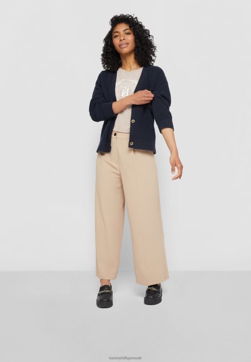 tavaline harjaga avatud t-särk RJV628051 beež Tommy Hilfiger