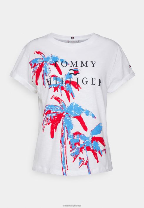 tavaline slub lillemustriga T-särk RJV627983 valge Tommy Hilfiger