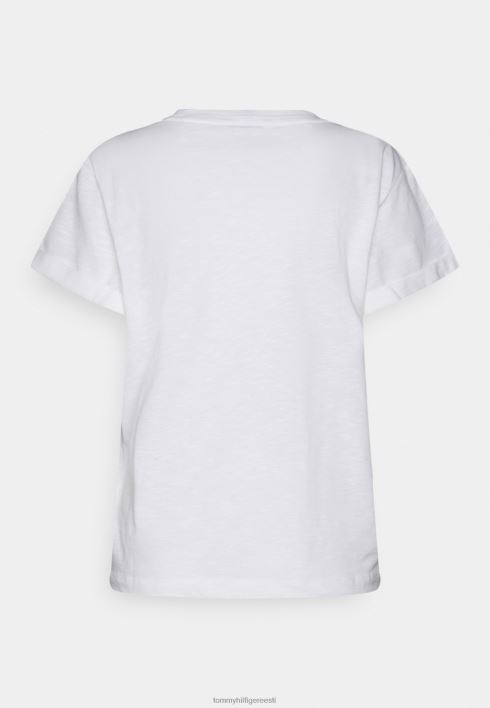 tavaline slub lillemustriga T-särk RJV627983 valge Tommy Hilfiger