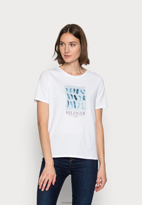 tavaline sulgedega avatud t-särk RJV625840 valge Tommy Hilfiger