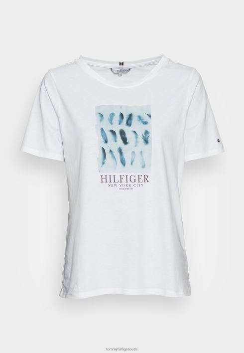 tavaline sulgedega avatud t-särk RJV625840 valge Tommy Hilfiger