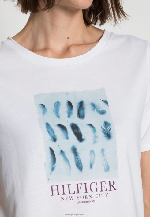 tavaline sulgedega avatud t-särk RJV625840 valge Tommy Hilfiger