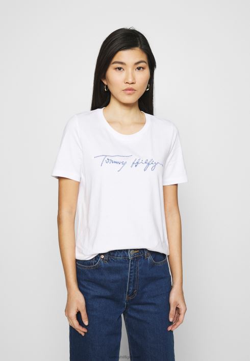tavalise skriptiga avatud t-särk RJV628419 valge Tommy Hilfiger