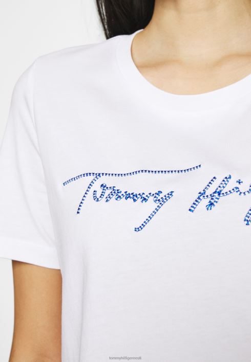 tavalise skriptiga avatud t-särk RJV628419 valge Tommy Hilfiger