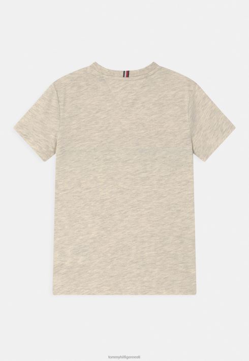 trükitud triibuga t-särk RJV627588 ekru Tommy Hilfiger