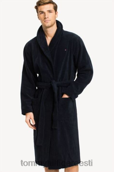 puuvillane ikoon hommikumantel RJV623575 must Tommy Hilfiger