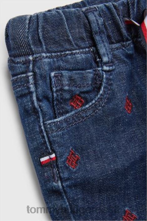 beebi monogramm critter print teksapüksid RJV623689 sinine Tommy Hilfiger