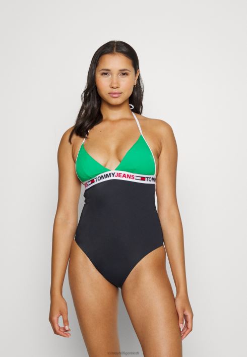 kolmnurkne ühes tükis ujumistrikoo RJV625708 esmane roheline Tommy Hilfiger