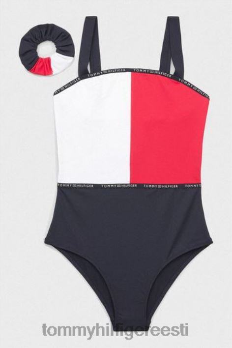 tüdrukute logoga ujumistrikoo RJV623113 sinine Tommy Hilfiger
