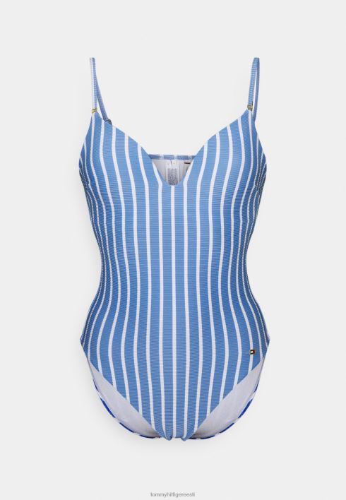 triibuline ühes tükis ujumistrikoo RJV628762 sinine Tommy Hilfiger