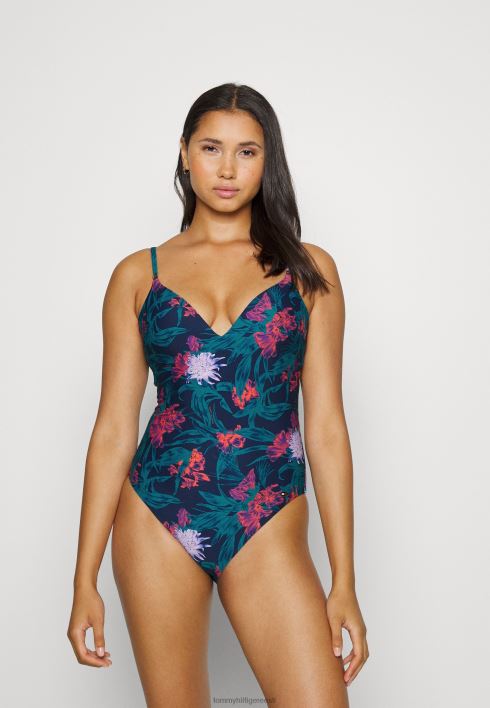 vormitud tass ühes tükis ujumistrikoo RJV626097 sinine Tommy Hilfiger