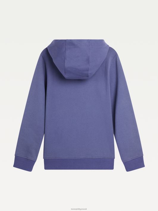 Laste unisex 3-7 oluline kahest soost frotee kapuuts RJV62258 tume aster Tommy Hilfiger