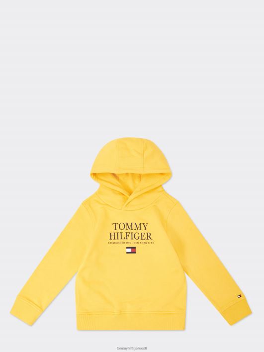 poiste 8-16 orgaanilisest puuvillast logoga kapuuts RJV62235 preeriakollane Tommy Hilfiger