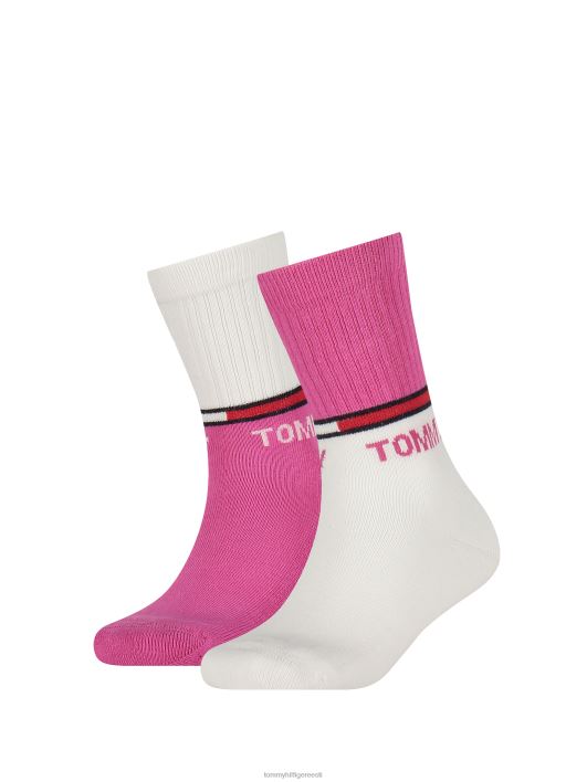 2-pakendis laste spordisokid RJV62179 roosa Tommy Hilfiger