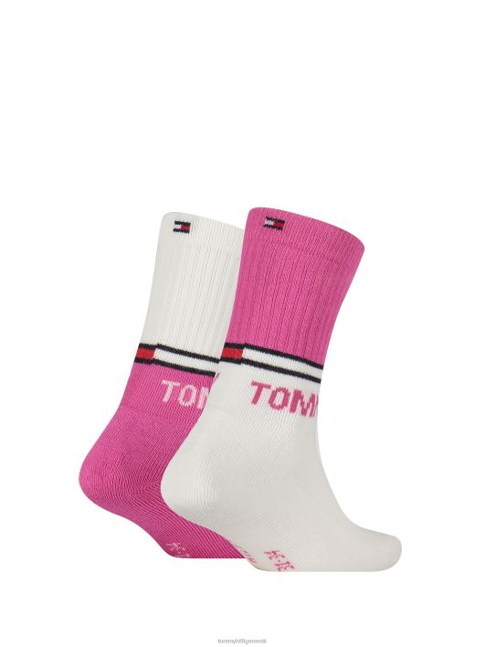 2-pakendis laste spordisokid RJV62179 roosa Tommy Hilfiger