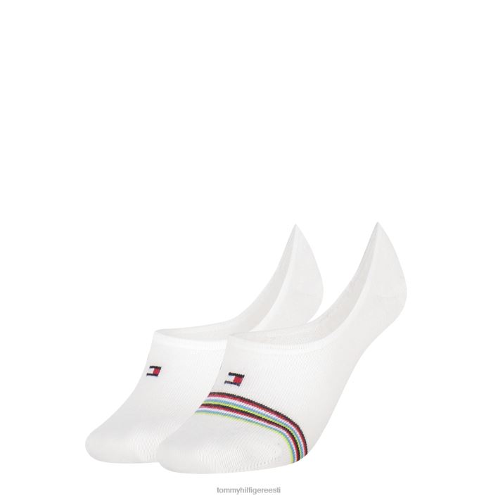 2-pakendis lastejalatsi mitmevärviline triip RJV62173 valge Tommy Hilfiger