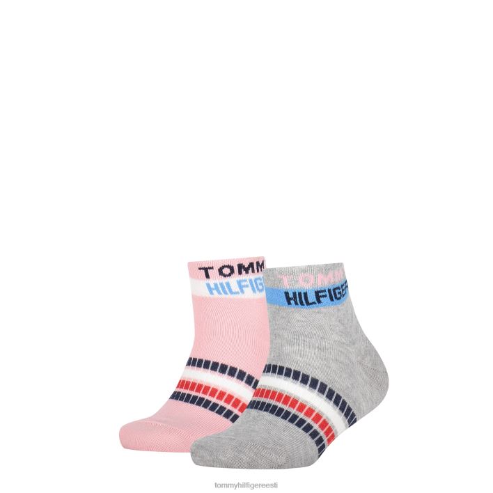 2-pakendis lastekvartali logopael RJV62190 helehall melanž/lk Tommy Hilfiger