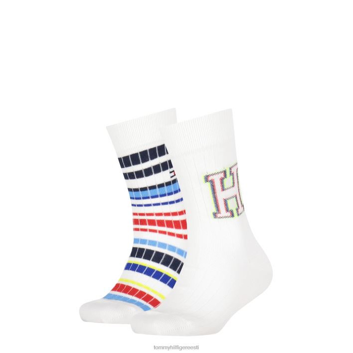 2-pakendis mitmevärvilised laste sokid RJV62175 valge Tommy Hilfiger