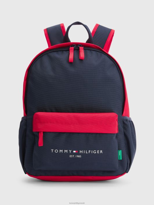 laste väljakujunenud logoga seljakott RJV62205 ettevõtte värviplokk Tommy Hilfiger