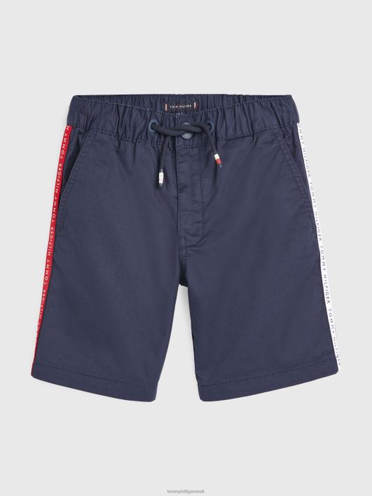 poiste 3-7 logoga teibiga tõmmatavad lühikesed püksid RJV62123 hämar merevägi Tommy Hilfiger