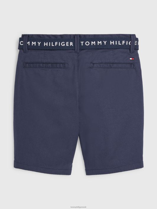 poistele 3-7 olulised vööga chino lühikesed püksid RJV62114 hämar merevägi Tommy Hilfiger