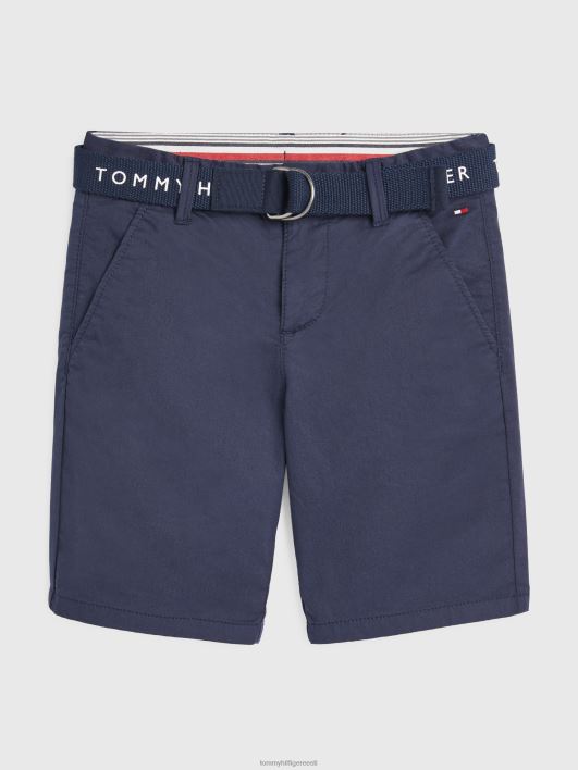 poistele 8-16 olulised vööga chino lühikesed püksid RJV62101 hämar merevägi Tommy Hilfiger