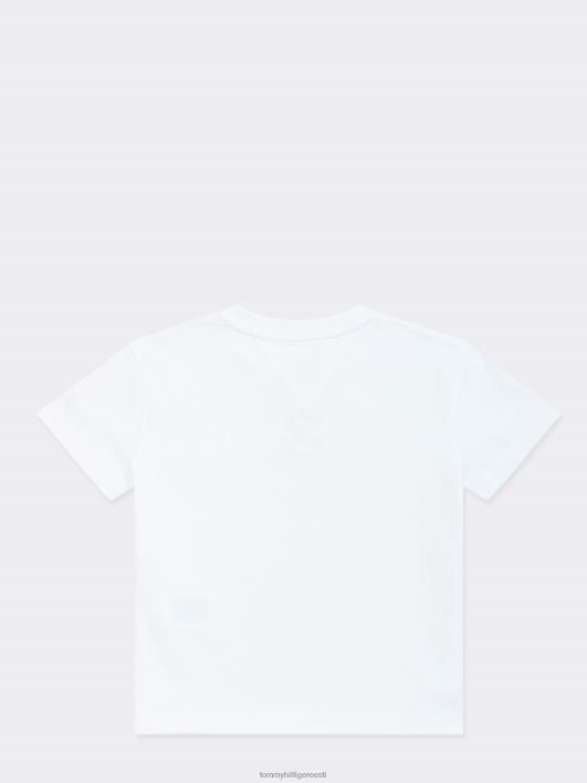 laste unisex 3-7 pärandi logoga tee RJV62299 valge Tommy Hilfiger