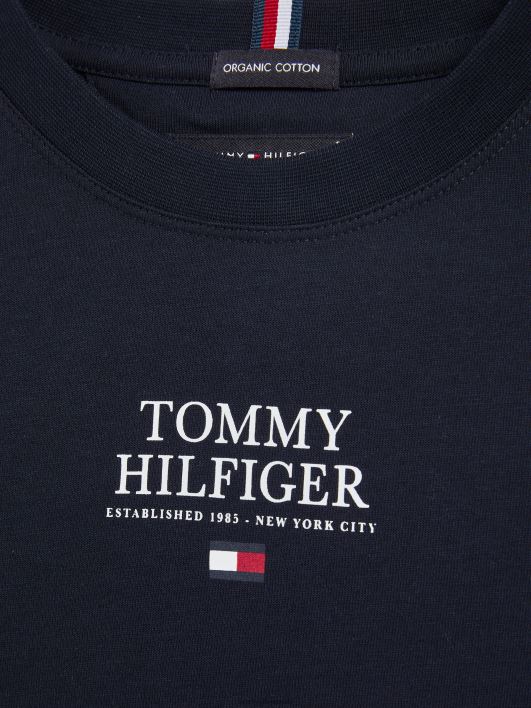 poiste 8-16 kontrastse teibiga pikkade varrukatega T-särk RJV62336 kõrbe taevas Tommy Hilfiger