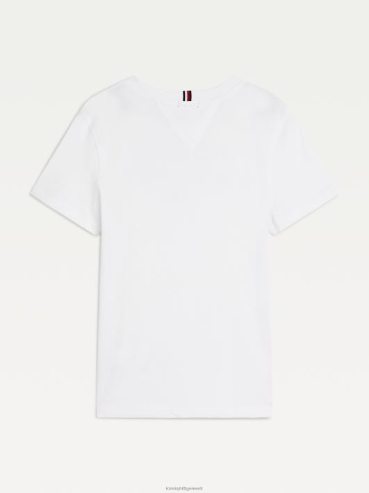 poistele 3-7 orgaanilisest puuvillast logoga T-särk RJV62342 valge Tommy Hilfiger