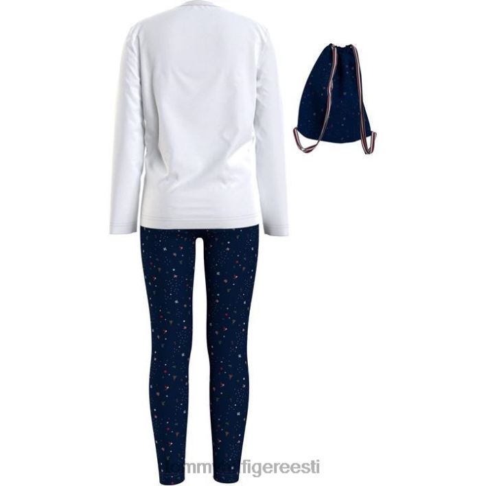 hädavajalik pikkade varrukatega pj komplekt RJV6220623 valge/merepunane 0nii Tommy Hilfiger