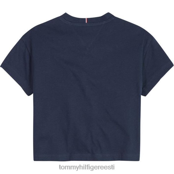 juunioride tüdrukute ülikooli kärbitud t-särk RJV6220653 merevägi c87 Tommy Hilfiger