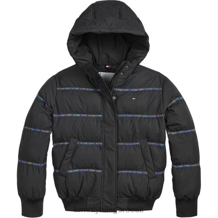 pikk teibiga polsterdatud jope RJV6219841 must Tommy Hilfiger