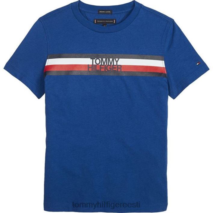 poiste triibuline logoga T-särk RJV6220700 koobalt Tommy Hilfiger