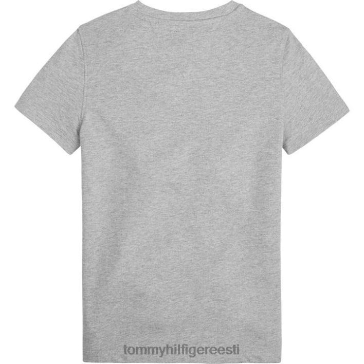 tikitud logoga T-särk RJV6220703 helehall Tommy Hilfiger