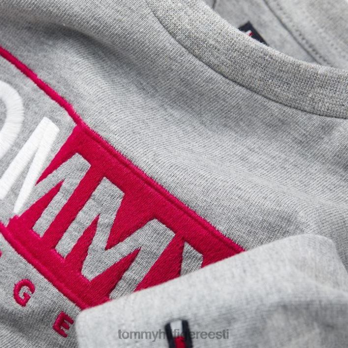 tikitud logoga T-särk RJV6220703 helehall Tommy Hilfiger