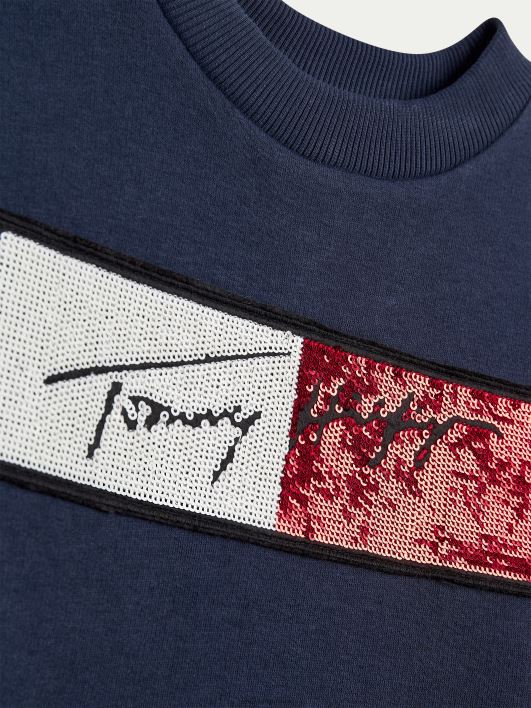 tüdrukute 3-7 litriga lipuga dressipluus RJV62447 hämar merevägi Tommy Hilfiger