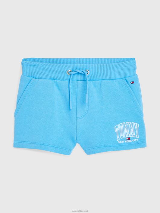 tüdrukud 8-16 orgaanilisest puuvillast lühikesed püksid RJV62370 sinine crush Tommy Hilfiger