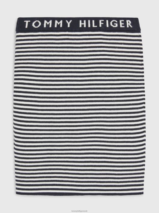 tüdrukute 3-7 logoga vöökohaga soonikseelik RJV62365 kõrbetaevas/iidne Tommy Hilfiger