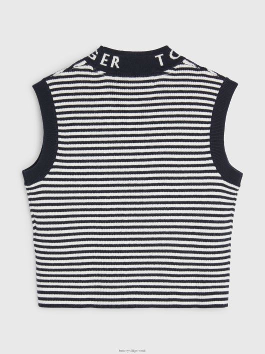 tüdrukute 3-7 logoga kaelapaelaga varrukateta topp RJV62473 kõrbetaevas/iidne Tommy Hilfiger