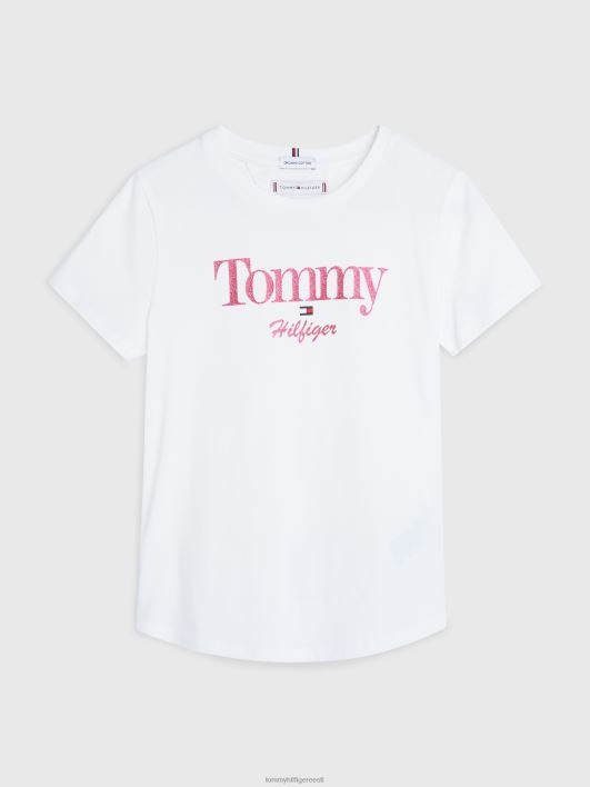 tüdrukute 8-16 litterlogoga t-särk RJV62458 iidne valge Tommy Hilfiger