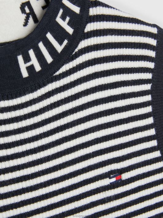 tüdrukute 8-16 logoga kaelapaelaga varrukateta topp RJV62468 kõrbetaevas/iidne Tommy Hilfiger