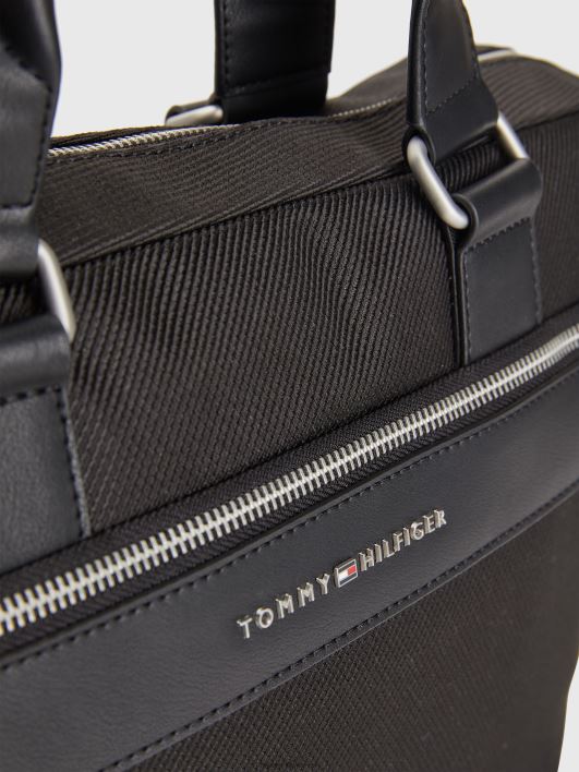 1985. aasta õhuke arvutikott RJV62505 must Tommy Hilfiger