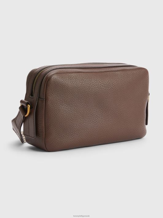 esmaklassiline nahast reporterikott RJV62507 pruun Tommy Hilfiger
